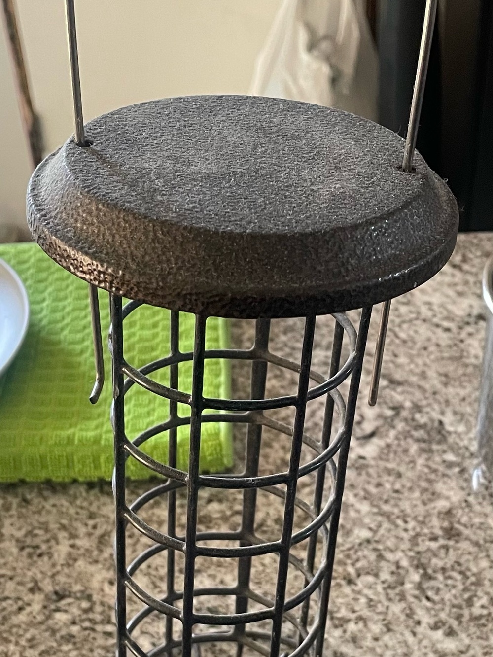 Suet Cage Bird Feeder - Black Metal Hanging Suet Holder